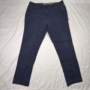 Simply Styled by Sears Mens Navy Blue Chino Pants Size 36x32 Casual Flat Front